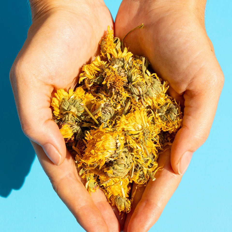 Tea + sugar + juice + herbs = ingredients of Yugen Kombucha